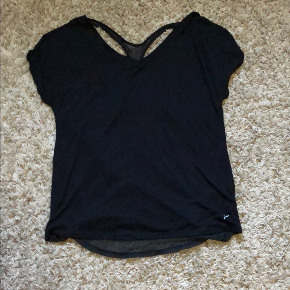 Black wear workout top.